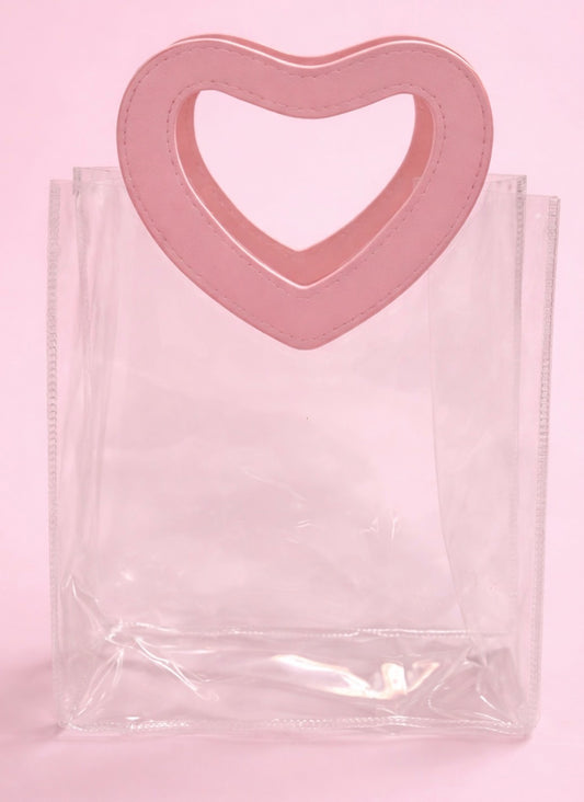 Clear Tote Bag (With Heart Handle)