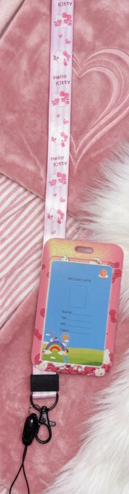Hello Kitty Light Pink Tag,ID Holder,And Lanyard 
