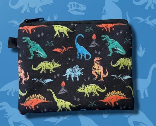 Colorful Dinosaur Zipper Pouch / Wallet