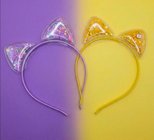 Cat Ears Headband With Confetti In The Ears (Sold Separately)