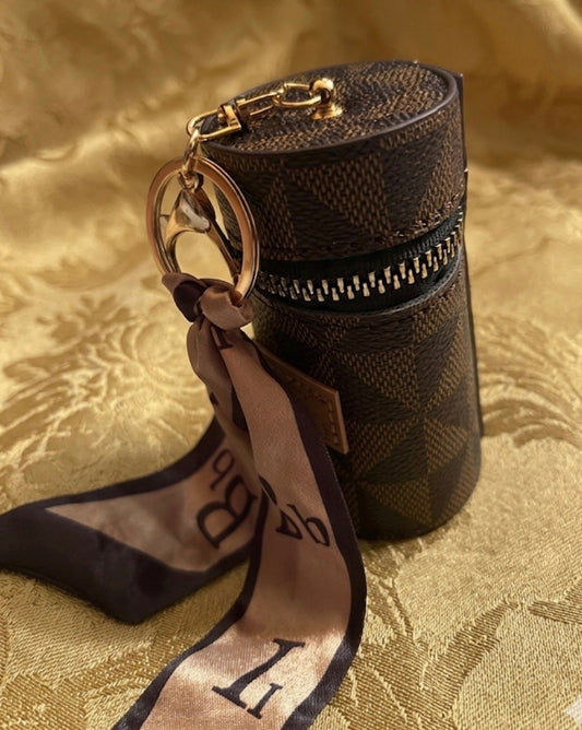 Designer-Style Mini Accessory Case, For Jewelry, Lip Gloss, Coins, Or Small Essentials.