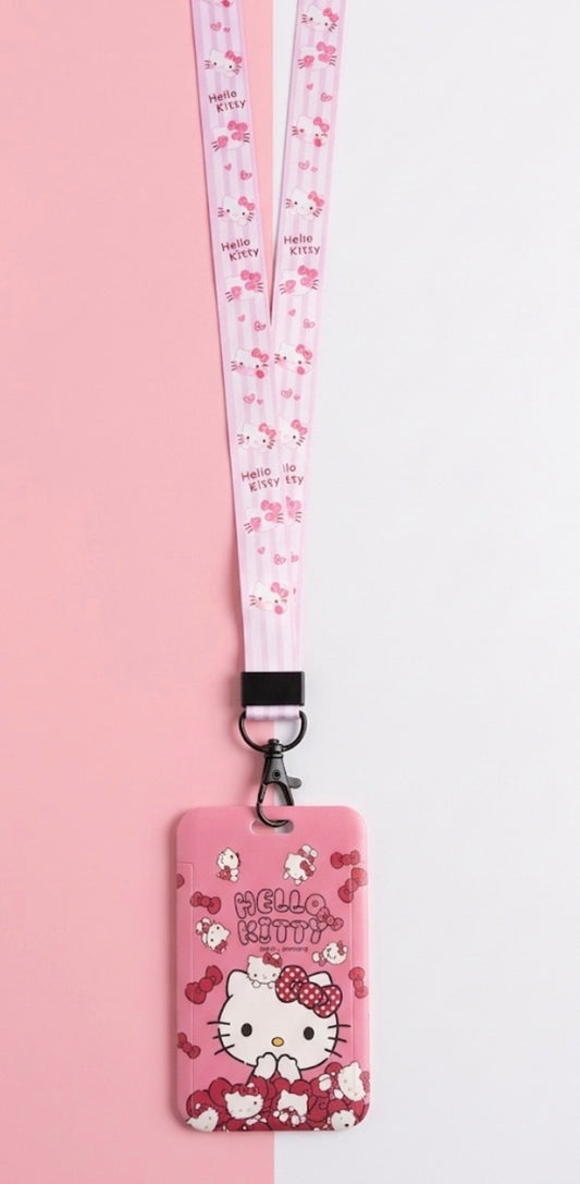 Hello Kitty Light Pink Tag,ID Holder,And Lanyard ￼