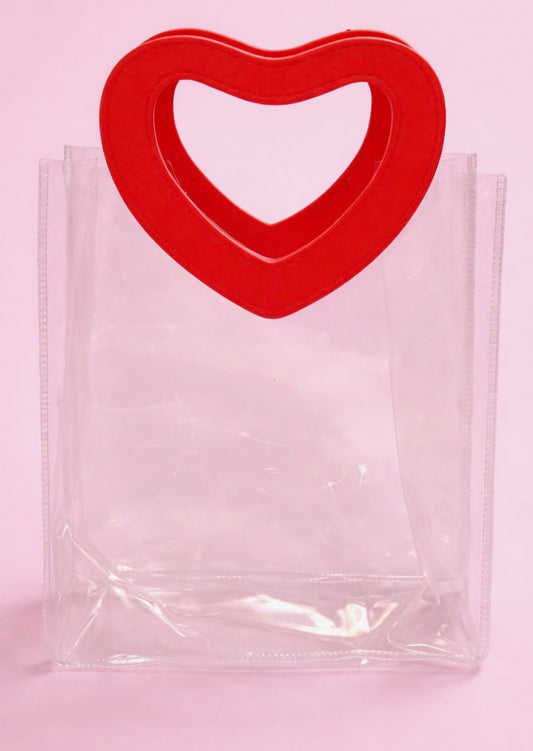 Clear Tote Bag (With Heart Handle)