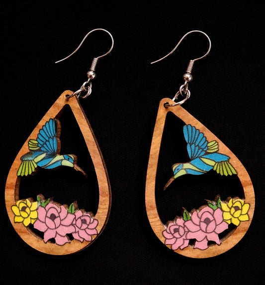 Colorful Design Wooden Earrings